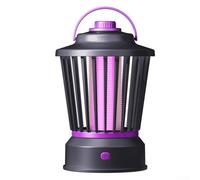 Destructeur d'insectes électrique d'intérieur et d'extérieur avec lumière UV de 390 nm et grille électrique interne pour une gestion efficace des insectes volants avec câble USB de 1,2 m (gris)