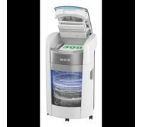 Destructeur Leitz IQ OptiMax Autofeed Office 300 P5 micro-broyage 2x5mm 22,5cm 280W 55dB blanc