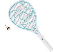Détachable Electric Mosquito Fly Swatter Fly Catcher Zapper, Chargement USB avec lumière LED(Bleu)
