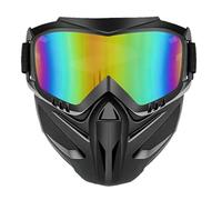 Detachable Full Face Goggle Mask,Detachable Full Face Goggles,Windproof Anti-Fog HD Goggle Mask with Comfortable Sponge Pad,for Welding Riding Cutting and Outdoor Sports (Colorful)