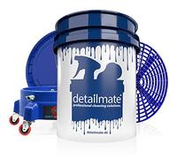 detailmate Kit de lavage professionnel - Seau de lavage 20L pour voiture, moto, caravane, bateau - Lavage manuel en douceur - Avec insert Grit Guard Dirt Trap Seau Dolly Chariot à roulettes