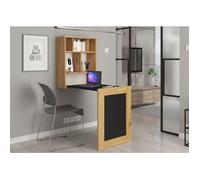 Détails sur le bureau pliable TILT Table murale pliante pour ordinateur Bureau ménager Chêne artisan - Noir mat