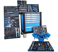 La boîte à outils DeTec. 3066 Chariot d'atelier 6 tiroirs y compris caisse à outils pliable,Caisse à outils portable remplie d'outils