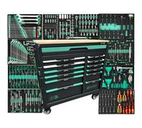 DeTec. Chariot d'atelier XXL | Premium-Line Chariot à outils 13 tiroirs 11 remplis | Boîte à outils de voiture remplie avec outils | Verrouillable