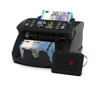 Detectalia V10 Compteuse de Billets avec Détection UV-MG-IR-MT-DD, 1000 Billets/Min, Écran TFT 3,5” + Écran Externe, Valeur Totale, Mode Lot & Addition, pour EUR-GBP-CHF-USD-SEK-DKK-PLN-TRY-AED-SAR