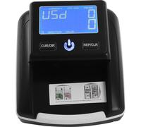 Détecteur de billets et compteur de monnaie - AL-130A - UV, MG, IR, portable, écran LED, batterie 500 mAh, capacité de comptage de 1 à 999 billets, couleur noire