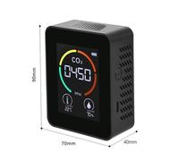 Détecteur De Dioxyde De Carbone 3 En 1 Avec Écran Lcd, Moniteur Numérique De La Qualité De L'Air, Capteur De Température Et D'Humidité, Testeur De Co2