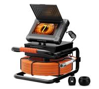 Détecteur De Drain,Borescope,Caméra De Tuyau,Écran AHD 7 Pouces,Câble Avec Repères Métriques,Sonde Autoéquilibrée 18mm,1080P HD,8 Lampes LED Blanches,Carte 32G Incluse,Inspection De (Size:50 M/164 FT)