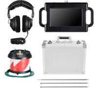 Détecteur de fuite d'eau dans les canalisations, 1 Hz-5000 Hz, écran tactile LCD Localisateur de fuites dans les canalisations pour plomberie souterraine de 2 m avec capteur, 3 tiges d'écoute, casque,