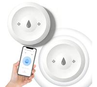 Détecteur de Fuite d'eau Wi-FI, 2 Pièces Détecteur d'eau Wi-FI, Capteur de Fuite d'eau, Capteur d'eau sans Fil, Alarme et Notification Via Application, pour Cuisine, Salle de Bain et sous-Sol