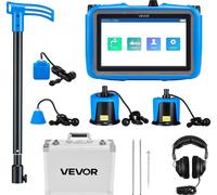 VEVOR Détecteur de fuite d'eau – 0,5–5 m, Écran tactile, 4 capteurs, 3 sondes, casque, SD 8 Go