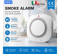 Détecteur de fumée autonome, alarme incendie photoélectrique pour la maison, fonctionne sur piles avec bouton de test/silence, certifié CE 1PC