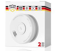 Détecteur de fumée - Capteur optique - 85 dB - Pile 9 V - Blanc - Lot de 2