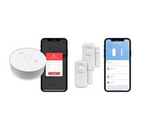 Détecteur de fumée connecté Wi-FI, Konyks Firesafe 2, Notifications en Temps réel sur Smartphone & Senso Charge 2, Lot de 2 Détecteurs d'ouverture Wi-FI avec Batterie Rechargeable