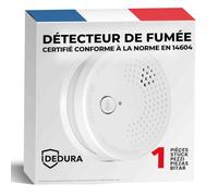 Détecteur de fumée - Garantie 10 Ans, Pile 9V remplaçable - Certifié BSI Selon la Norme en 14604, détecteur avertisseur Autonome de fumée (DAAF) et détecteur d'incendie