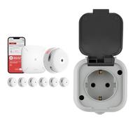Détecteur de fumée Intelligent X-Sense XS01-M avec Station de Base SBS50 et Norme REV, Prise pour pièces humides, Montage en saillie, Gris