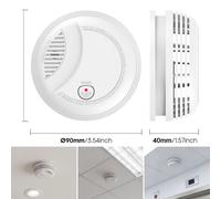Détecteur de fumée optique - Alarme incendie - 9 V DC - Signal d'alarme 85 dB - UL - Sans batterie - Lot de 8