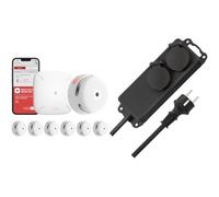 Détecteur de fumée X-Sense XS01-M ProConnected avec Station de Base SBS50, certifié TÜV et répartiteur de Prise Brennenstuhl IP44 2 Voies
