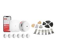 Détecteur de fumée X-Sense XS01-M ProConnected avec Station de Base SBS50 et kit d'accessoires de rénovation Fein Best of Starlock 26 pièces, pour Outils Multifonctions