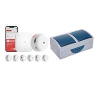 Détecteur de fumée X-Sense XS01-M ProConnected avec Station de Base SBS50 et Prise Busch-Jaeger BUSC 20/2 EWN-53 Ocean Horizontal
