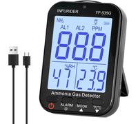 Détecteur de gaz NH3, détecteur de gaz ammoniac, détecteur de fuite de gaz avec alarme acoustique et visuelle, appareil de mesure de la qualité de l'air intérieur pour l'ammoniac, détecteur de gaz por