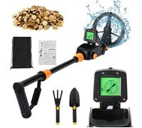 Detecteur de Metaux Enfants,Avec écran LCD et Bobine de Recherche étanche,Detecteur de Metaux avec Pelle,Râteau et Sac à Dos(Noir)