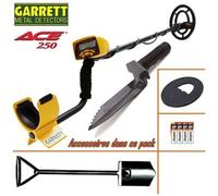 Détecteur de métaux GARRETT ACE 250 livré avec son protège disque + pelle big foot + couteau de fouille GARRETT.