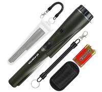 Détecteur de métaux pointeur pour la détection de métaux, Chasse au Trésor, Recherche 360 ° Or Chasse au Trésor Aiguille avec Ceinture, Holster, LED, Outils étanches Accessoires (Vert)