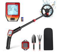 Détecteur de Métaux pour Enfants, Longueur Réglable 66-83cm, écran LCD, avec Pelle, Râteau et Sac à Dos, Détecter Divers Métaux