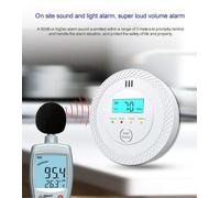 Détecteur de monoxyde de carbone - Alarme de monoxyde de carbone - Écran LCD - Fonctionne sur piles - Détection précise - UL - Pour la maison et la cuisine - Pack de 8