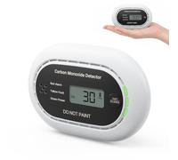 Détecteur de monoxyde de Carbone avec Affichage numérique LCD, détecteur de CO certifié TÜV avec Batterie de 10 Ans, détecteur de CO Autonome pour la Maison (Noir, 1 pièce)