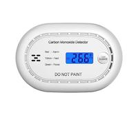 Détecteur de monoxyde de carbone avec écran numérique LCD, alarme de CO certifiée CE avec batterie scellée en 10 ans, détecteur de CO sonore autonome pour la maison, noir, 1 paquet