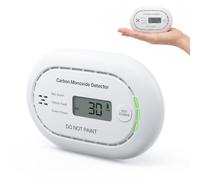 Détecteur de monoxyde de Carbone, détecteur de CO certifié TUV avec Batterie de 10 Ans, écran LCD, Norme en 50291 (Blanc)