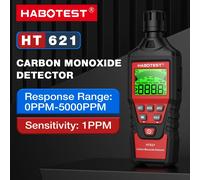 Détecteur de monoxyde de carbone HABOTEST HT621, testeur de fuite de CO 0-5000PPM, haute précision 1PPM, rétroéclairage LCD, alarme sonore et visuelle HT621
