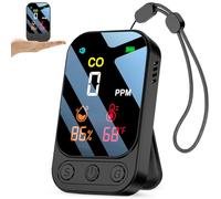 Détecteur de monoxyde de Carbone Rechargeable YOJOCK, avertisseur CO Portable 3-en-1 (monoxyde de Carbone, température, humidité), pour Maison, Camping et Caravane (Noir)
