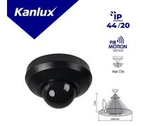 Détecteur de mouvement 3XPIR SENTO-O-WT-B/B 2000VA Ø11 max 26822
