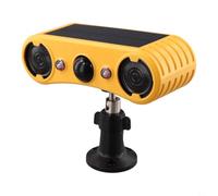 Détecteur de mouvement à énergie solaire avec sirène et LED - 4 modes de protection anti-effraction pour maison, villa, clôture, verger extérieur, jaune, 150 x 125 mm (A)