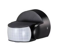 Détecteur de mouvement capteur extérieur capteur de mouvement entrée, interrupteur crépusculaire distance de détection 12m tête rotative IP65 noir, HxLxl 6,25x9,2x7,6 cm