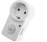 Détecteur de mouvement enfichable à 180° pour prise électrique - Compatible LED - 230 V / 1 200 W - Portée jusqu'à 8 m - Avec capteur crépusculaire - Détecteur pour maison individuelle