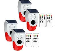 Détecteur de mouvement extérieur, système d'alarme solaire maison télécommande, capteur 30 dB/60 dB/120 dB 3 modes Home, Pack 4
