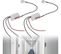 Détecteur de mouvement infrarouge, portée de 2 à 8 m, capteur PIR 120°/360°, encastrable, IP20, design compact, capteur, capteur crépusculaire, durée d'éclairage réglable, pour montage intérieur et ex