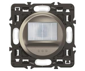 Détecteur de mouvement LED Legrand Céliane, 100W, avec fil neutre, couleur titane, angle de détection de 170°, portée de 8 mètres