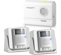 Détecteur de mouvement pour personnes âgées - 2 capteurs de mouvement - Récepteur portable - Avec sonnerie et vibration - Système d'alarme sans fil - Pour soins à domicile et maisons de retraite