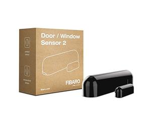 Détecteur d'ouverture Z-Wave noir avec sonde de température - Fibaro