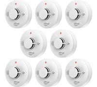 Détecteurs de fumée et de gaz - Détecteur d'incendie autonome pour la maison et la cuisine - Détection précise - Alarme sonore puissante - UL - Fonctionne sans piles - Pack de 8