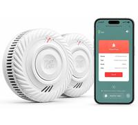Détecteurs de fumée Wi-Fi, lot de 2, 85 dB, surveillance à distance via application, batterie de 10 ans