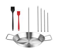 detee Kit de Brochette Verticale en Acier Inoxydable Réglable pour Grill et Four - Comprend Une Brochette Al Pasteur et Une Casserole Gyroscopique avec 5 Pointes (6-14 Pouces)