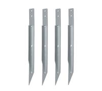 detee Pack de 4 Réparations de Poteau de Clôture, Piquet D'Ancrage Amélioré pour Réparer un Poteau de Clôture en Bois Incliné/Cassé
