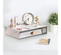 DETEIN Organiseur de bureau empilable avec tiroir de 33 cm de large, empilable, organiseur de bureau en plastique transparent et accessoires - Organiseur de bureau pour bureau, salle de classe,