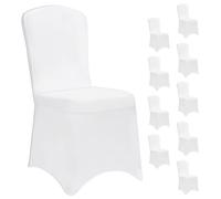 Detex® 10x Housse de Chaise Blanche Opaque et Extensible Lavable Protection Chaise Couverture de Chaise Salle à Manger